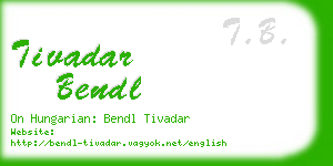 tivadar bendl business card